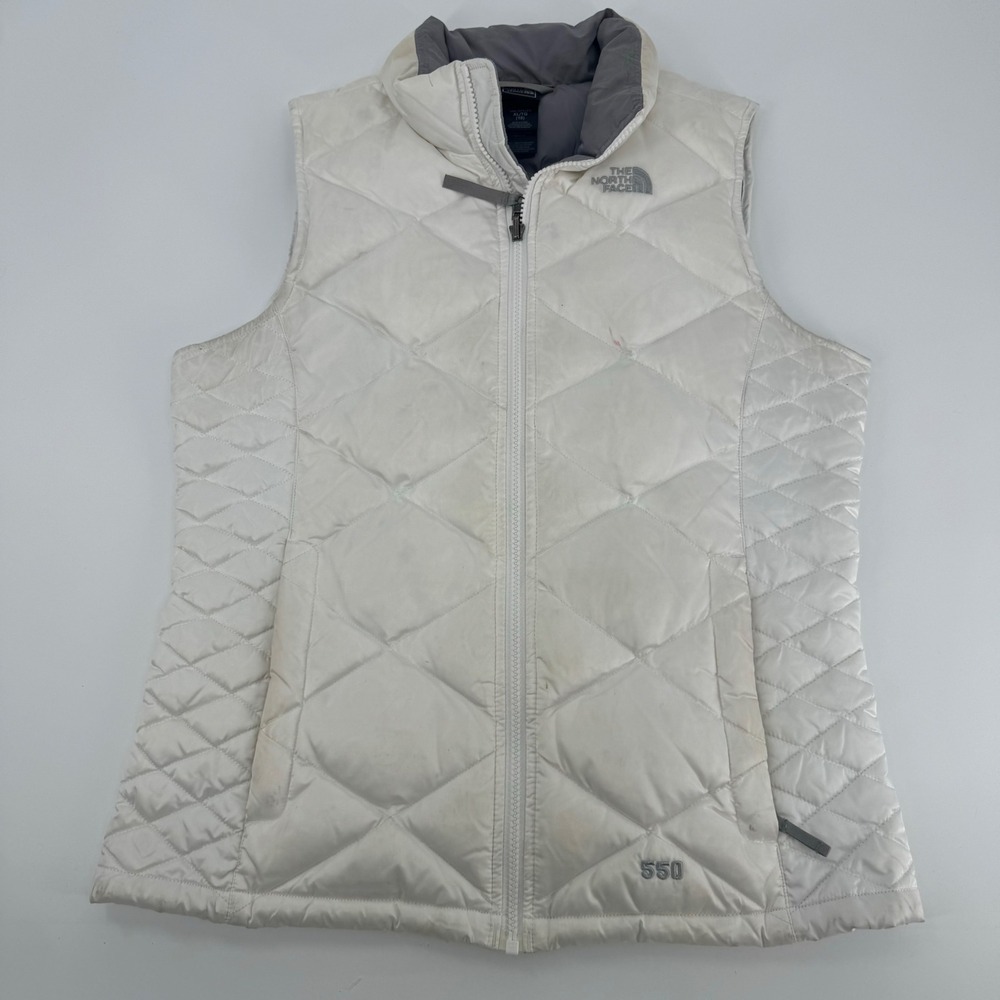 The North Face Kids XL (18) White 550 Down Puffer Vest Sleeveless Jacket